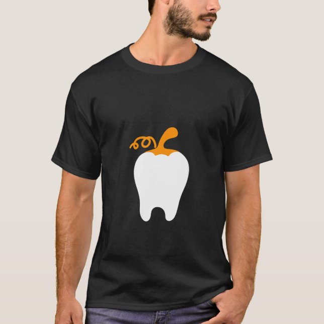 Womens Tooth Pumpkin Dental Mum Easy Halloween Cos T-Shirt (Front)
