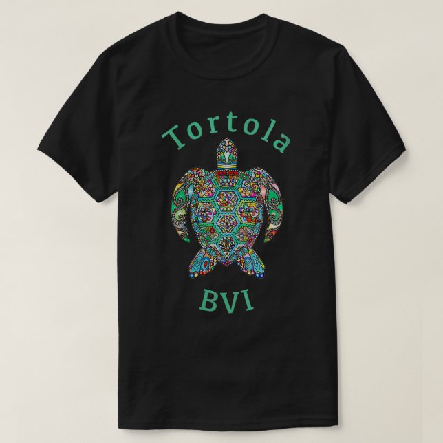 Womens Tortola British Virgin Islands Tribal Turtl T-Shirt (Design Front)