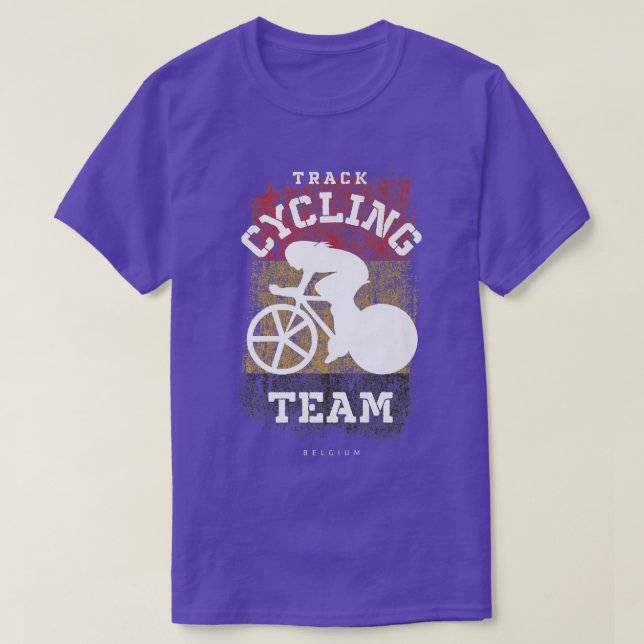 Womens Track Cycling Belgium Road Bike Speed Cycli T-Shirt (Design Front)