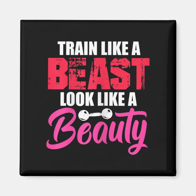 Womens Train Like A Look Like A Beauty Gym Workout Magnet (Front)
