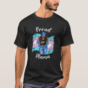 Womens Transgender Mum Proud Mama Of Trans Kid Fla T-Shirt