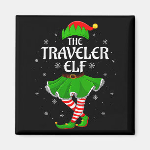 Womens Traveler Elf Christmas Family Girls Women E Magnet