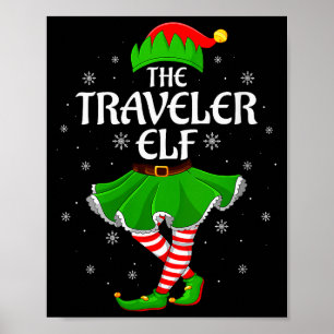 Womens Traveler Elf Christmas Family Girls Women E Poster