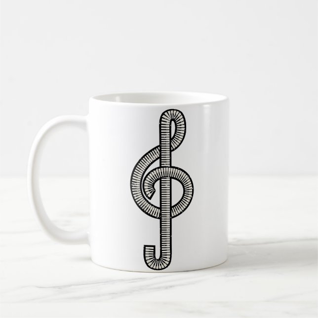 Womens Treble Clef Piano Coffee Mug (Left)