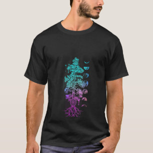 Womens Tree Of Life Phases Of The Moon Yoga Chakra T-Shirt