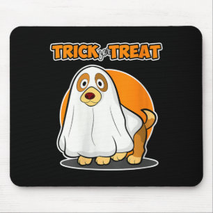 Womens Trick For Treat For Dog Lover - Dog Ghost Mouse Pad