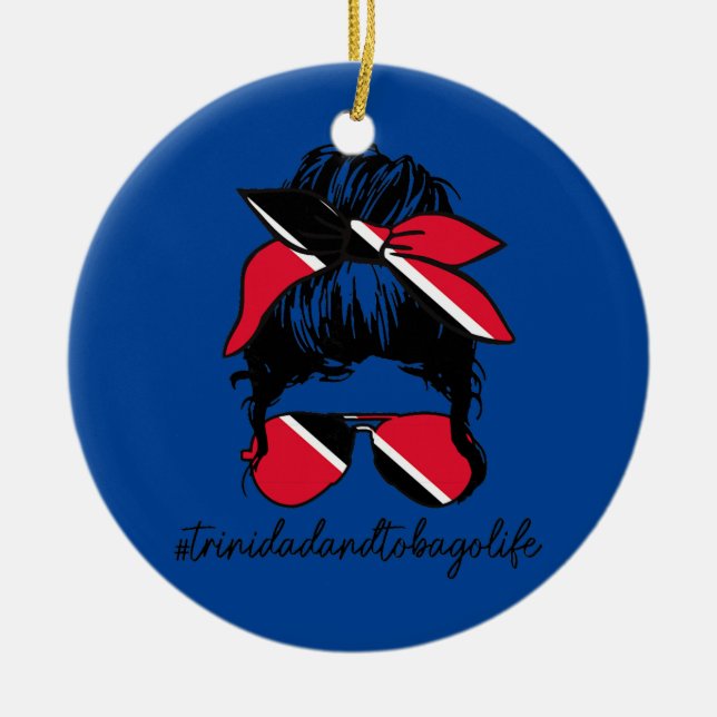 Womens Trinidad Tobago Life Trinidadian Flag Ceramic Ornament (Front)