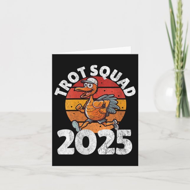 Womens Trot Squad 2025, Thanksgiving Turkey Runnin Card (Front)