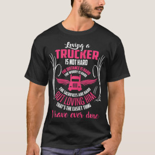 Womens Trucker Truck Driver Girlfriend Wife T Shir T-Shirt