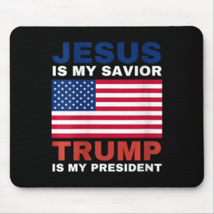 Womens Trump 2020 Gifts Jesus Is My Saviour Trump Mouse Pad