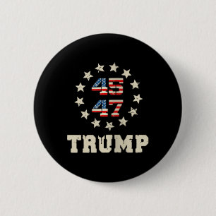 Womens Trump 2024 Flag (on Back) Take America Back 6 Cm Round Badge