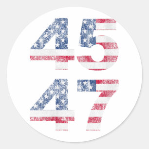Womens Trump 45 47 2024 President Vintage Distress Classic Round Sticker