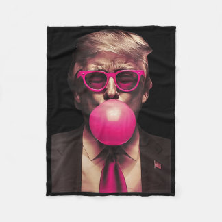 Womens Trump Bubble Gum Funny V-neck Fleece Blanket