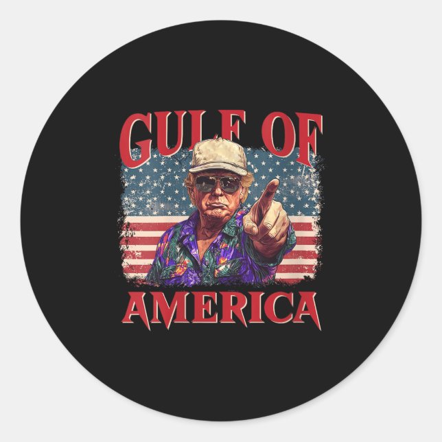 Womens Trump Greeting From The Gulf Beach Of Ameri Classic Round Sticker (Front)