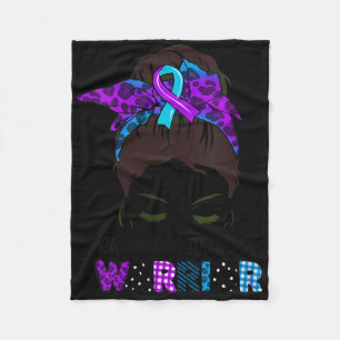 Womens Tu Messy Bun Ribbon Rheumatoid Arthritis Aw Fleece Blanket