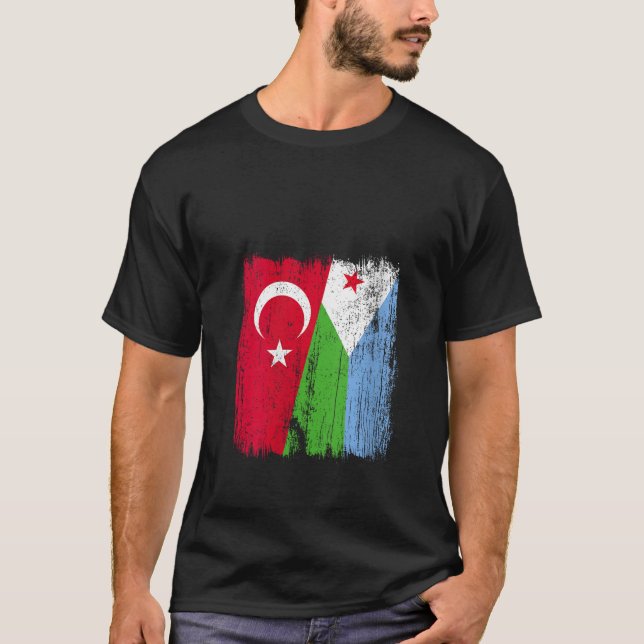 Womens Turkey Djibouti Half Flag Turkish Djiboutia T-Shirt (Front)
