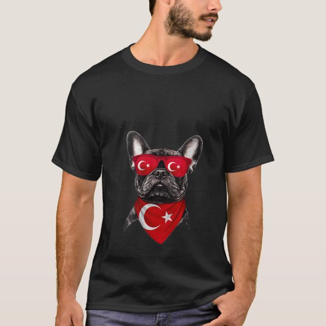 Womens Turkish Flag American French Bulldog Herita T-Shirt (Front)