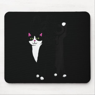 Womens Tuxedo Cat Mum Cute V-neck Mouse Pad