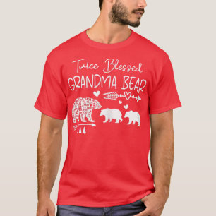 Womens Twice Blessed Grandma Bear Mother's Day Bea T-Shirt