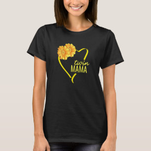 Womens Twin Mama Twin Mum Mother's Day New Expecti T-Shirt