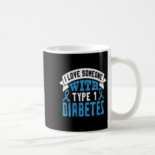 Womens Type 1 Diabetes Love Juvenile Diabetes Blue Coffee Mug