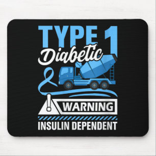 Womens Type 1 Diabetic Warning Insulin Dependent V Mouse Pad