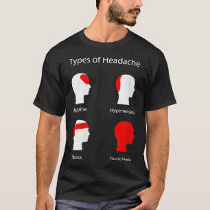 Womens Types of Headache VNeck T-Shirt