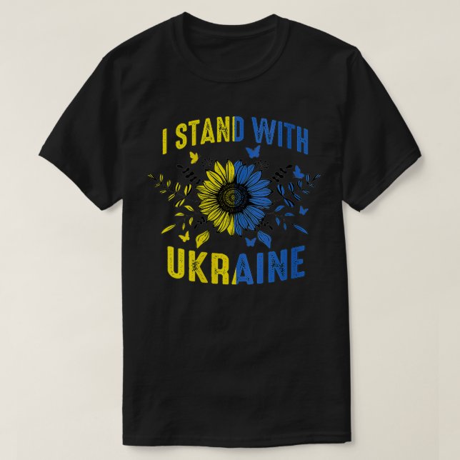 Womens Ukraine Flag Sunflower Ukrainian Lover VNec T-Shirt (Design Front)