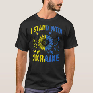 Womens Ukraine Flag Sunflower Ukrainian Lover VNec T-Shirt
