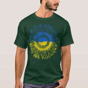 Womens Ukraine Sunflower V Neck T T-Shirt