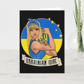 Womens Ukrainian Girl Ukraine Flag Merchandise Ukr Card