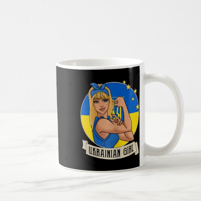 Womens Ukrainian Girl Ukraine Flag Merchandise Ukr Coffee Mug (Right)