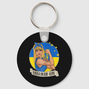 Womens Ukrainian Girl Ukraine Flag Merchandise Ukr Key Ring