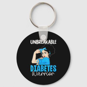 Womens Unbreakable Diabetes Warrior V-neck  Key Ring