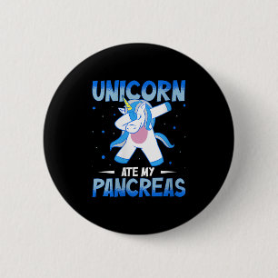 Womens Unicorn Ate My Pancreas V-neck 6 Cm Round Badge