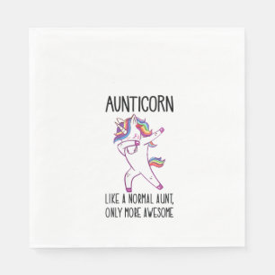 Womens Unicorn Aunt Aunticorn Like a Normal Aunt O Napkin
