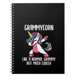 Womens Unicorn Grammy Girl Birthday Party Apparel, Notebook