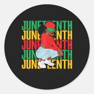 Womens Unique Black Girl Remembering My Ancestors Classic Round Sticker