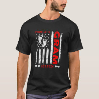 Womens US American Flag Promoted To Gram 2024 Moth T-Shirt