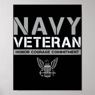 Womens Us Navy - Veteran Honour Courage Commitment Poster