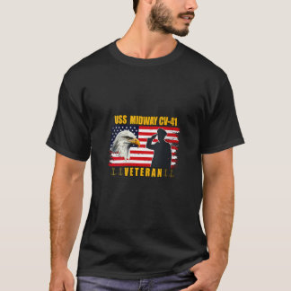 Womens USS Midway Aircraft Carrier Veterans Day Fa T-Shirt