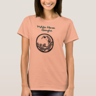 Women's v-neck White Heron Sangha TShirt