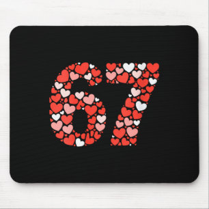 Womens Valentine’s Day 67 Meme Filled With Hearts Mouse Pad