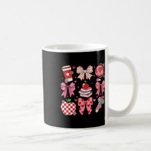 Womens Valentine Teacher Coquette Bow Teacher Vale Coffee Mug