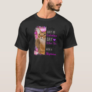 Womens Valentines Day Abyssinian Cat Mama Mother F T-Shirt