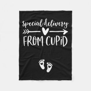Womens Valentines Day Couples Pregnancy Announceme Fleece Blanket
