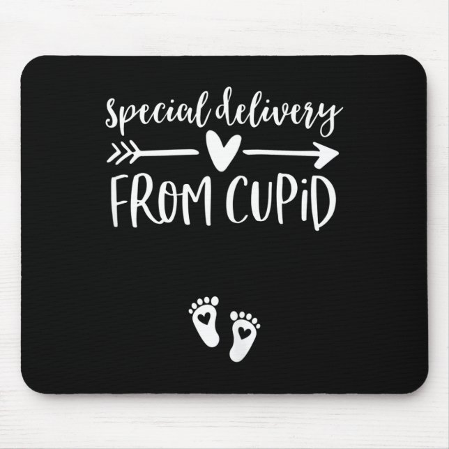 Womens Valentines Day Couples Pregnancy Announceme Mouse Pad (Front)