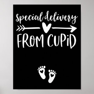 Womens Valentines Day Couples Pregnancy Announceme Poster