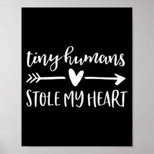 Womens Valentines Day Teacher Shirt Preschool Elem Poster