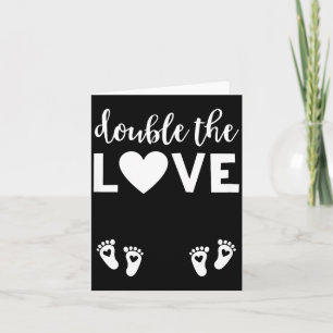 Womens Valentines Day Twin Pregnancy Announcemen V Card